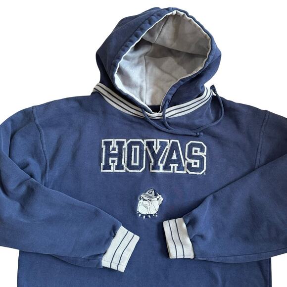 Georgetown Hoyas Embroidered Sweatshirt Hoodie Navy Large Team Edition - Picture 2 of 13